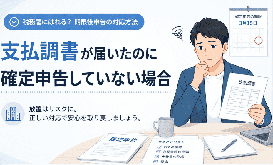 支払調書が届いたのに確定申告をしてない場合の画像