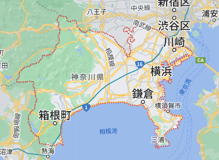 神奈川県の地図