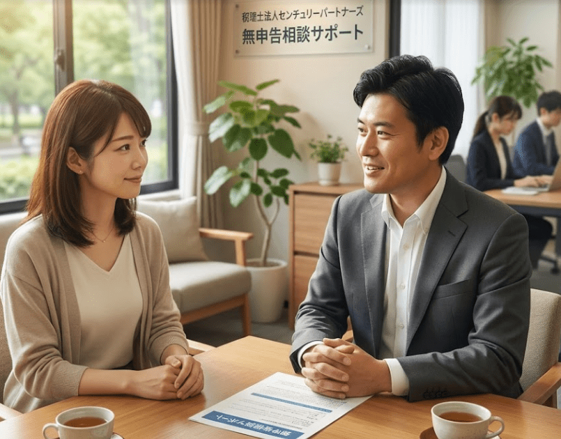 放射線技師が無申告の相談を税理士にしている画像